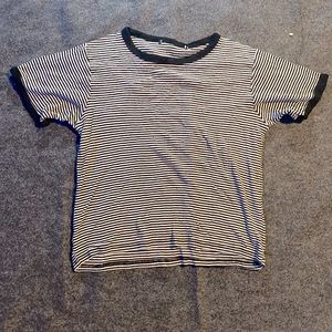 Black & White Striped Short Sleeve Tee Shirt
